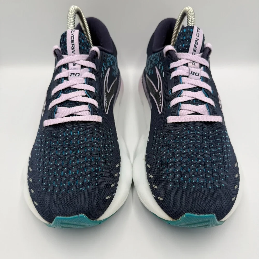 Brooks Glycerin GTS 20 Women's Size 9 B Blue Purple White Running Shoes Sneakers